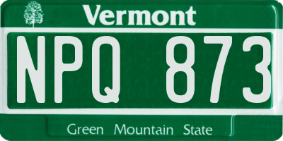 VT license plate NPQ873