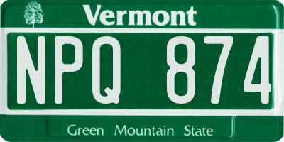 VT license plate NPQ874