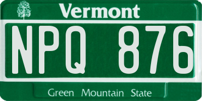 VT license plate NPQ876