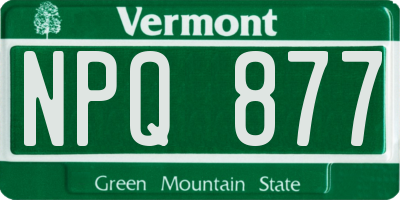 VT license plate NPQ877