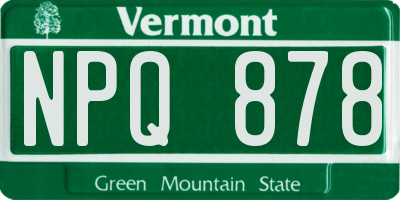 VT license plate NPQ878