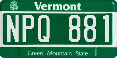 VT license plate NPQ881