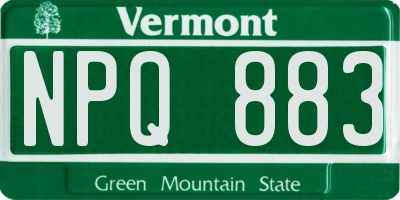 VT license plate NPQ883
