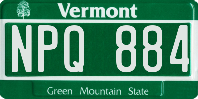 VT license plate NPQ884