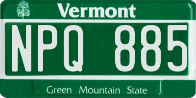 VT license plate NPQ885