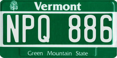 VT license plate NPQ886
