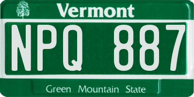 VT license plate NPQ887