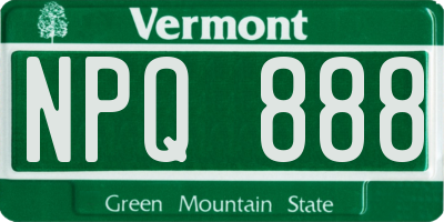 VT license plate NPQ888