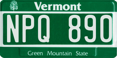 VT license plate NPQ890