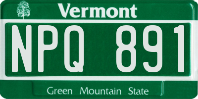 VT license plate NPQ891