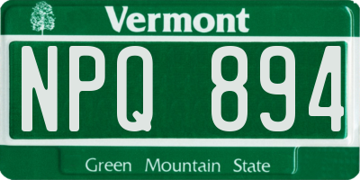 VT license plate NPQ894