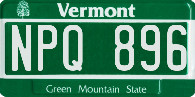 VT license plate NPQ896