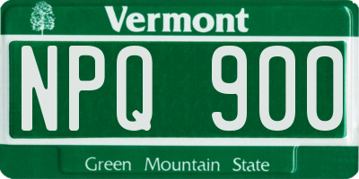 VT license plate NPQ900