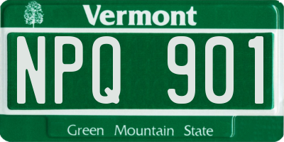 VT license plate NPQ901