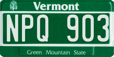 VT license plate NPQ903