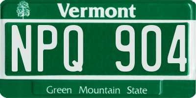 VT license plate NPQ904