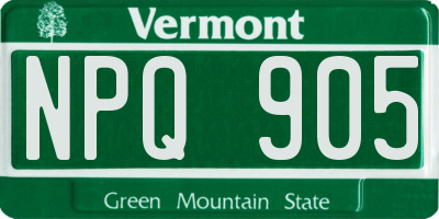 VT license plate NPQ905