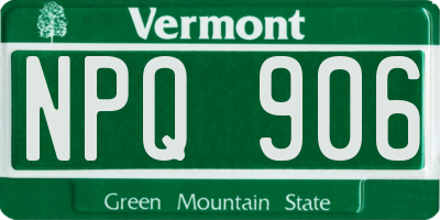 VT license plate NPQ906