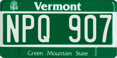 VT license plate NPQ907