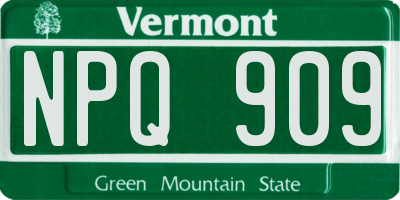 VT license plate NPQ909