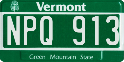 VT license plate NPQ913