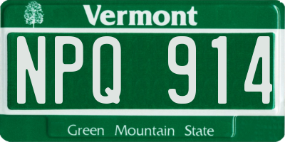 VT license plate NPQ914