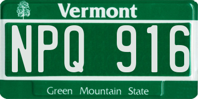 VT license plate NPQ916