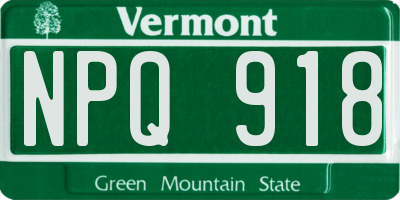 VT license plate NPQ918