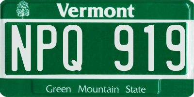 VT license plate NPQ919