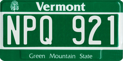 VT license plate NPQ921