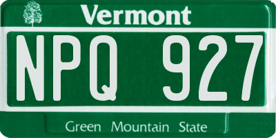 VT license plate NPQ927