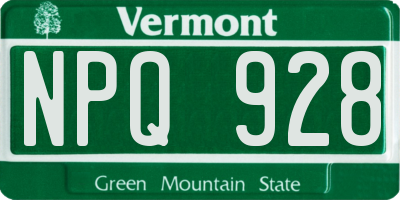 VT license plate NPQ928
