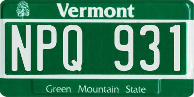 VT license plate NPQ931