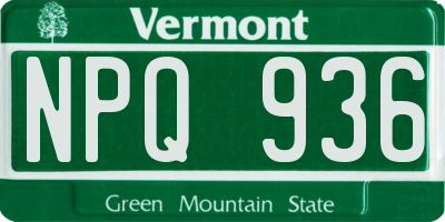 VT license plate NPQ936