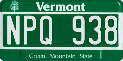 VT license plate NPQ938