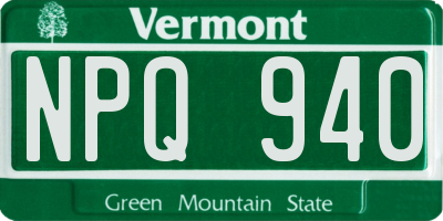 VT license plate NPQ940