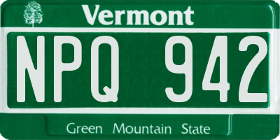 VT license plate NPQ942