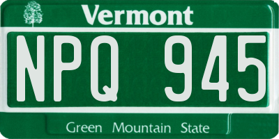 VT license plate NPQ945