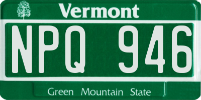 VT license plate NPQ946
