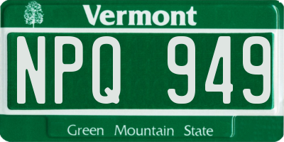 VT license plate NPQ949
