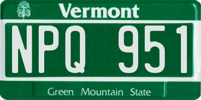 VT license plate NPQ951