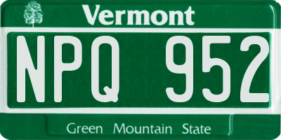 VT license plate NPQ952