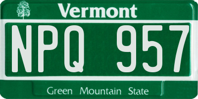 VT license plate NPQ957