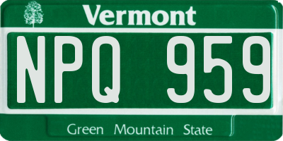 VT license plate NPQ959