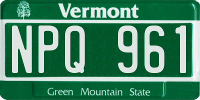VT license plate NPQ961