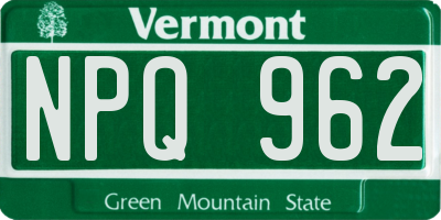 VT license plate NPQ962