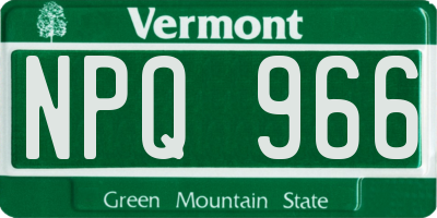 VT license plate NPQ966