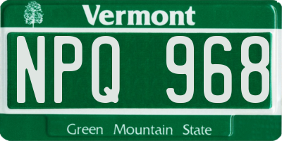 VT license plate NPQ968