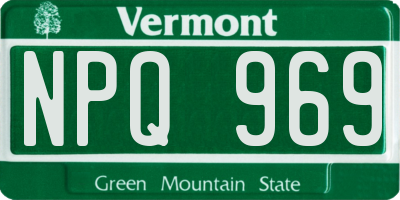 VT license plate NPQ969
