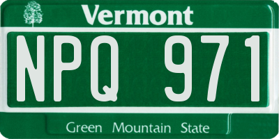 VT license plate NPQ971